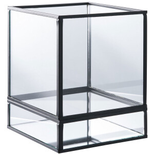 Hurricane Kandelaar – Zwart Metaal & Glas – 12x15 cm | Stijlvol