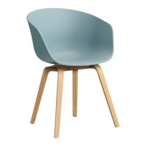 HAY About a Chair AAC22 Stoel - Oak - Dusty Blue