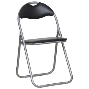 2e Halve Prijs Leen Bakker - Klapstoel Meppel - PVC/Metaal - Zwart - 45x44x79 Cm