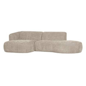 WOOOD Chaise Longue Polly - Polyester - Zand - 71x258x150|105