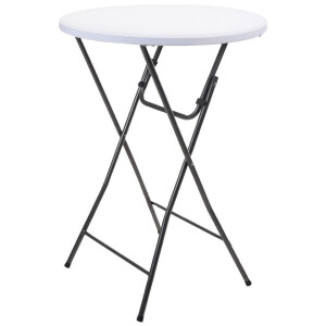 Leen Bakker - Statafel Inklapbaar - Ø80x110 Cm - Kunststof - Wit