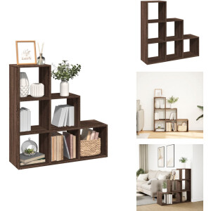 vidaXL Boekenkast - Boekenkasten - Boeken Plank - Schappenkast - Kamerscherm / boekenkast 3-laags 99x29x99 cm hout bruin eiken