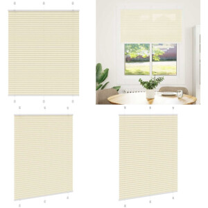 vidaXL Plissé rolgordijn 105x100cm stofbreedte 104,4cm polyester crème - Plisségordijn - Geplooide Jaloezieën - Geplooide Zonwering - Plisse Blind