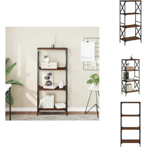 vidaXL Boekenkast - Boekenkasten - Boeken Plank - Schappenkast - Boekenkast 4-laags 59x35x132 cm bewerkt hout bruin eikenkleur