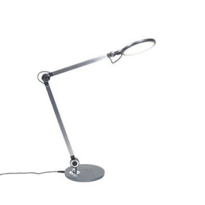 QAZQA Design tafellamp grijs incl. LED met touch en inductielader -