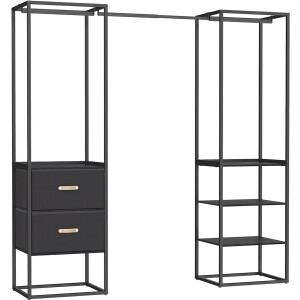 Kledingrek - Met 2 Lades - Zwart – Functioneel en Stevig