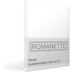 Romanette - Flanel - Kussenslopen - Set van 2 - 60x70 cm - Wit
