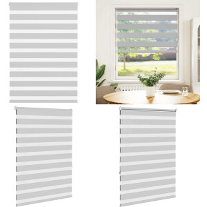 vidaXL Zebra rolgordijn 105x150 cm stofbreedte 100,9 cm lichtgrijs - Zebra Jaloezie - Zebra Jaloezieën - Zebra Rolgordijn - Dubbel Rolgordijn