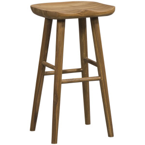 2e Halve Prijs Leen Bakker - Barkruk Wout - Teakhout - Bruin - 31x40x74 Cm