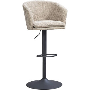 Leen Bakker - Barkruk Willow - Stof/Staal - Beige - 56.5x56x93 Cm