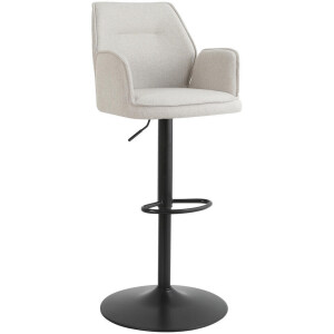 2e Halve Prijs Leen Bakker - Barkruk Raffy - Stof - Beige - 50x60x90 Cm