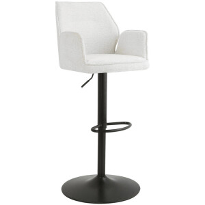 2e Halve Prijs Leen Bakker - Barkruk Raffy - Stof - Crème - 50x60x90 Cm