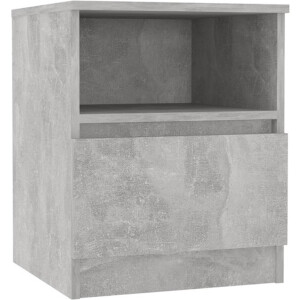 vidaXL - Nachtkastje - 40x40x50 - cm - bewerkt - hout - betongrijs