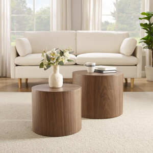 Artistiq Salontafel 'Jolyn' Set van 2 stuks, kleur Walnoot