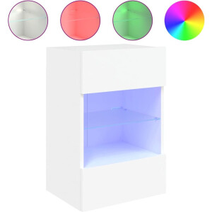 vidaXL - Tv-meubel - met - LED-verlichting - 40x30x60,5 - cm - wit