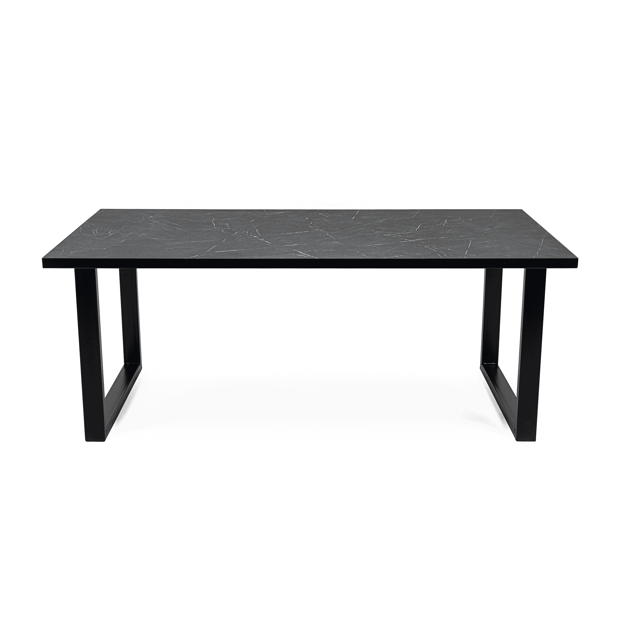 Stalux Eettafel 'Joop' 180 x 100cm, kleur zwart / zwart marmer