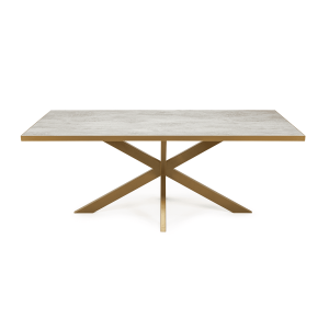 Stalux Eettafel 'Gijs' 200 x 100cm, kleur goud / beton