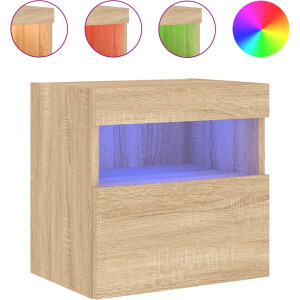 vidaXL - Tv-wandmeubel - met - LED-verlichting - 40x30x40 - cm - sonoma - eikenkleur
