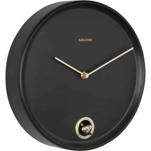 Karlsson Wandklok Esencia Cuckoo - Zwart - Ø30cm - Wandklok Modern