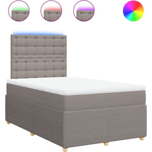 vidaXL - Boxspring - met - matras - stof - taupe - 120x200 - cm