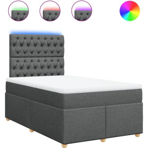 vidaXL - Boxspring - met - matras - stof - donkergrijs - 120x200 - cm