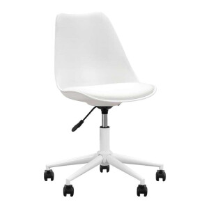 Leen Bakker - Bureaustoel Senja - Metaal/Kunststof - Wit