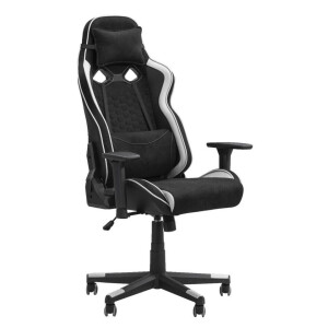 Leen Bakker - Bureaustoel Senna - /wit - Lederlook - Zwart - 60x70x134 Cm