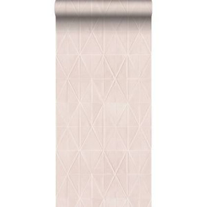 Origin Wallcoverings eco-texture vliesbehang origami motief zacht roze
