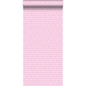 ESTAhome behang prinsessen woorden babyroze - 53 cm x 10,05 m - 114947