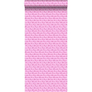 ESTAhome behang prinsessen woorden roze - 53 cm x 10,05 m - 114948
