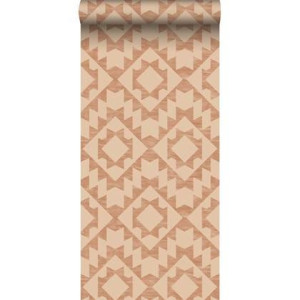 ESTAhome behang Marrakech aztec tapijt warm beige - 53 cm x 10,05 m -