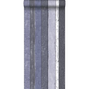 ESTAhome behang houten plankjes blauw - 53 cm x 10,05 m - 138251