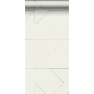 Origin Wallcoverings behang grafische lijnen beige en goud - 0,53 x 10