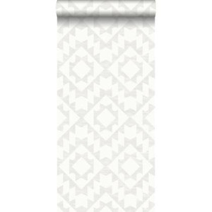 ESTAhome behang Marrakech aztec tapijt licht warm grijs en mat wit - 5