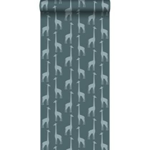 ESTAhome behang giraffen vergrijsd donker blauw - 0,53 x 10,05 m - 139