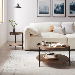 Artistiq Salontafel 'Sylver' set van 2, kleur walnoot