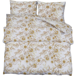 vidaXL - Dekbedovertrekset - 240x220 - cm - katoen - wit - en - bruin