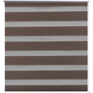 vidaXL - Zebra - rolgordijn - 70,9 - x - 120 - cm - stofbreedte - 66,7 - cm - koffiebruin