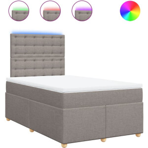 vidaXL - Boxspring - met - matras - stof - taupe - 120x200 - cm