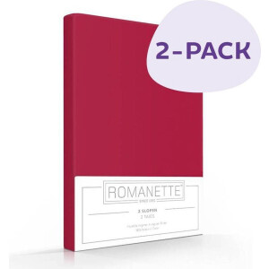 2 Kussenslopen Katoen Romanette Rood