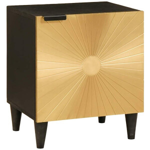 vidaXL - Nachtkastje - Zwart - en - Goud - 40 - x - 33,5 - x - 46 - cm