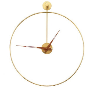Luxaliving Gouden Wandklok Metaal – Rond 50 cm – Zonder Cijfers