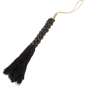De Wooden Beads met Katoen Hangdecoratie - Zwart