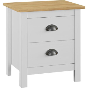 vidaXL - Nachtkastje - Hill - 46x35x49,5 - cm - massief - grenenhout - wit