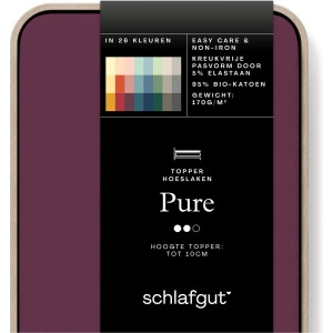 Schlafgut Jersey Pure topper hoeslaken - Tweepersoons - Purple Deep