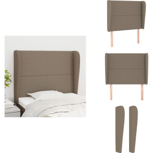 vidaXL Hoofdbord - Hoofdborden - Hoofdeinde - Houten Hoofdbord - Hoofdbord met randen 93x23x118/128 cm stof taupe