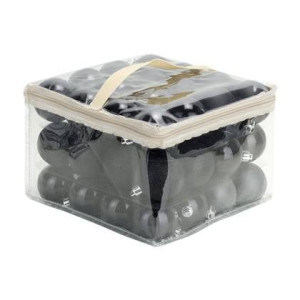 Cosy & Trendy Kerstballen - 48 stuks - zwart - in opbergtas - 6 cm
