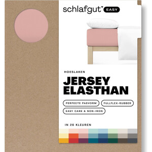 schlafgut Easy Jersey Elastiek Jersey Hoeslaken Eenpersoons – 90x200 cm - Matratshoogte 18 tot 35cm - Roze