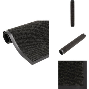 vidaXL Deurmat - Deurmatten - Deur Mat - Mat - Deurmat getuft 60x180 cm zwart