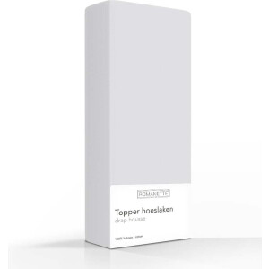 Romanette topper hoeslaken - Silver - 1-persoons (90x200 cm)